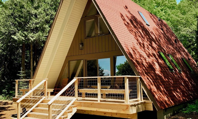 Ellison Bay Casa | Midcentury Modern A-Frame on the Bluff