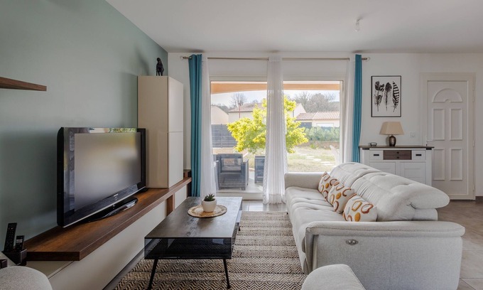 Saint-Victor-la-Coste Casa | Mimosas - Maison plain pied climatisée