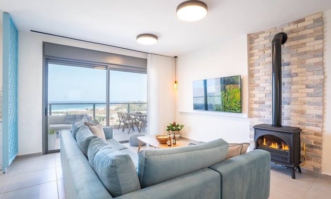Nahariya Apartamento | Mini Penthouse 3BR | Huge Balcony | Open SeaView