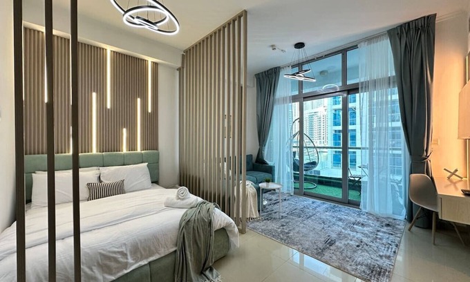 Dubai Marina Apartamento | Minimalist Studio W/Amazings Marina Canal Views