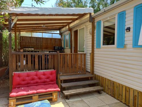 La Tamarissiere Otro | Mobil Home climatisé avec terrasse dans camping l'Escale, calme, à 20 mn à pied de la plage