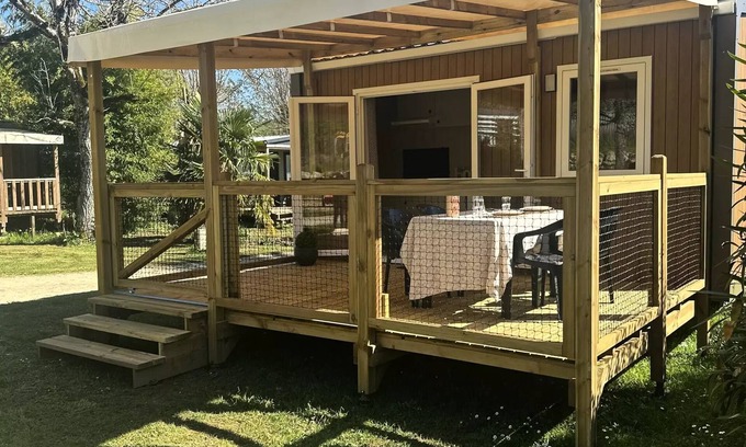 Saint-Vincent-de-Cosse Casa | Mobil-Home Komfort Cahita17.8m2 (1Schlafzimmer) + überdachte Terrasse 13.5m2 2 Personen