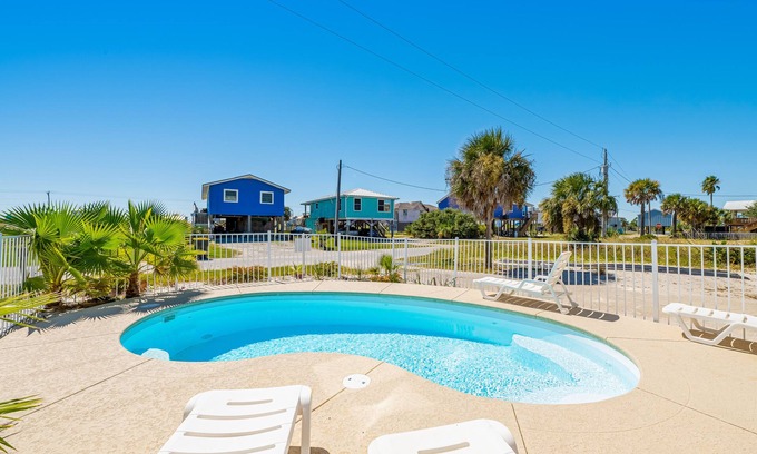 Fort Morgan Pines Casa | Mobile Bay Home w/ Fishing Dock - 1 Block to Beach & Near Marina
