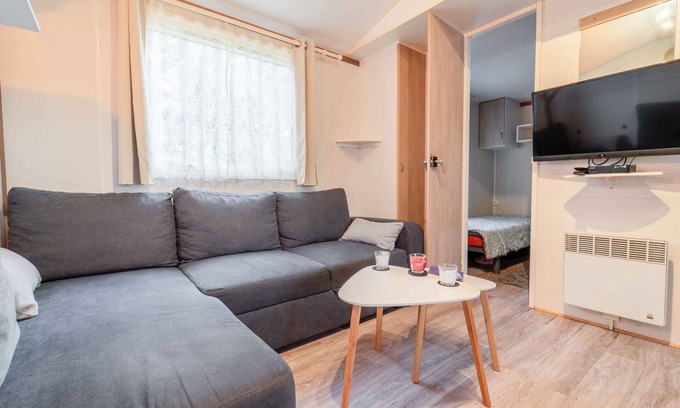 Mimizan Casa | Casa móvil 2 habitaciones con aire acondicionado, terraza y piscina en Mimizan