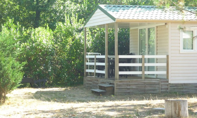 Carcans Casa | Casa móvil cerca del lago y el océano en un camping familiar