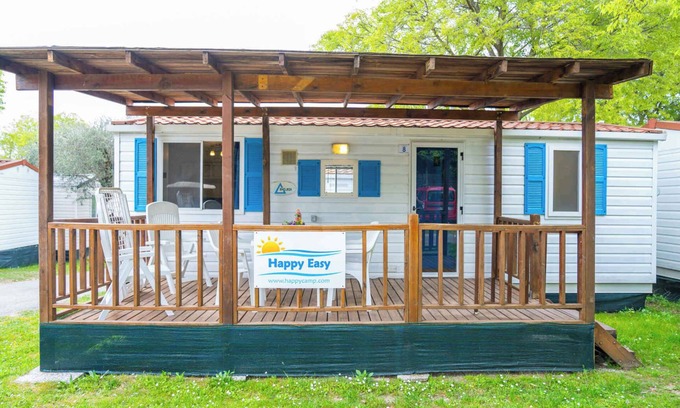 Santa Lucia Casa | Mobilehome with air conditioning, pool and semi-covered wooden terrace