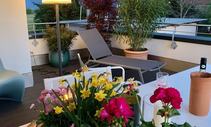 Bad Aibling Apartamento | Modern 106 sqm luxury apartment with roof terrace and mountain views of the Alps
