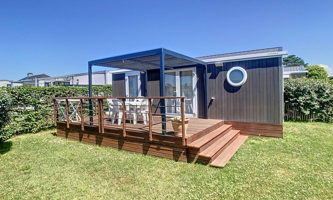Jullouville-les-Pins Casa | Casa móvil cómoda para 4 personas, 200m de la playa, piscina y servicios, Jullouville