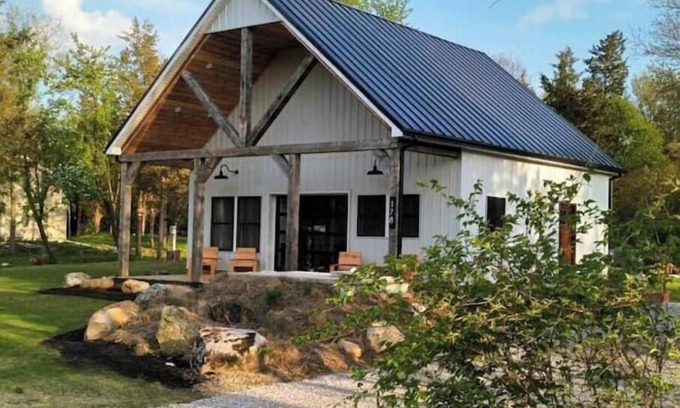 Kelleys Island Cabaña | Modern A-Frame + Backyard + Firepit + BBQ