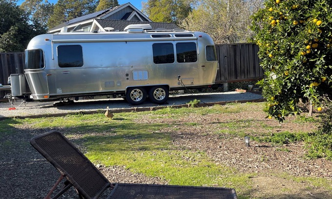 Strawberry Casa | Modern Airstream with WiFi and AC in Charming Mill Valley with Backyard Ducks