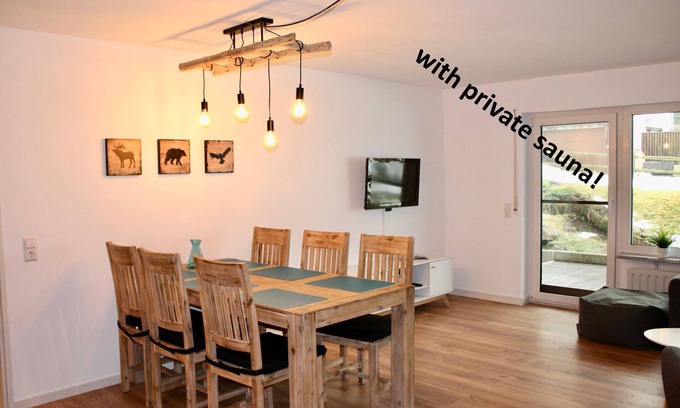 St. Blasien Apartamento | Modern apartment with private sauna, close to bathing lakes, ski lift and thermal baths