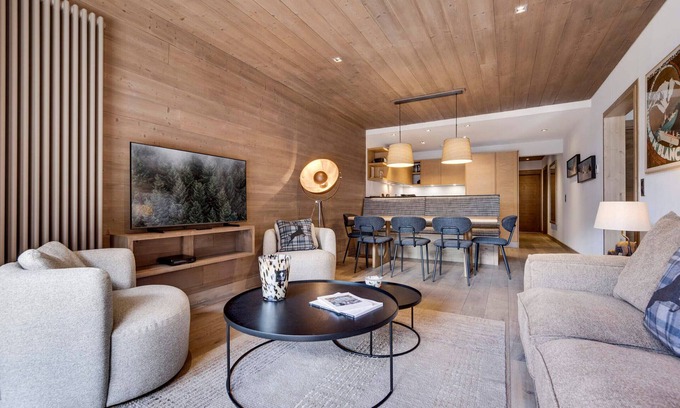 Le Cret Apartamento | Apartamento moderno con terraza y WIFI cerca del centro de Val d'Isère