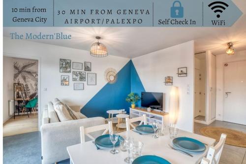 Annemasse Apartamento | Modern'Blue - Gare Annemasse à 3min-Genève accès direct