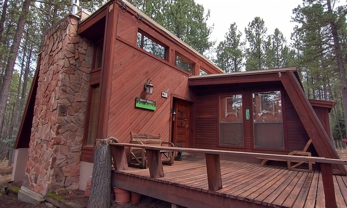 Angel Fire Casa | Modern Cabin in the Woods One Level Home Easy Access