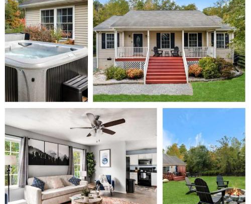 Luray Casa | Modern decor, Hot Tub, Fire Pit & River Access!