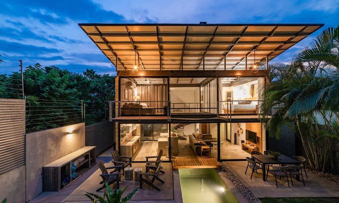 Crucecita Villa | Modern Home with Private Pool Overlooking Lush Tropical Greenspace