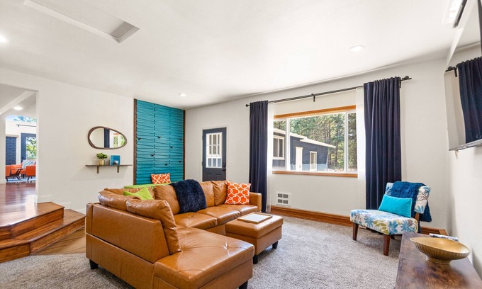 Post Falls Casa | Modern mountain home with deck, games, W/D, & AC - dogs ok
