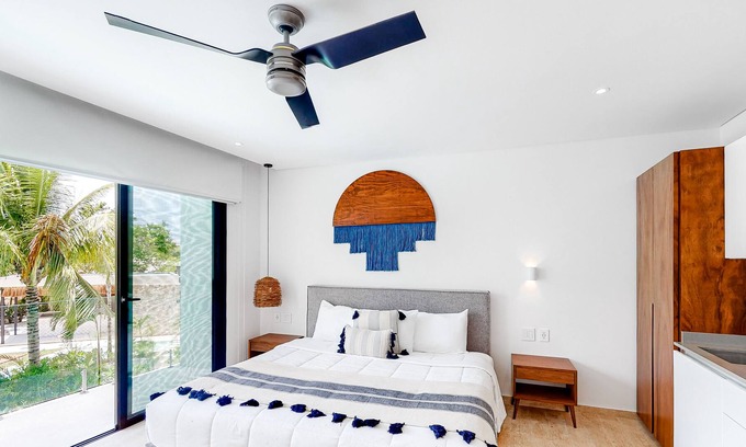 Tulum Apartamento | Modern Studio W/ Shared Pool, High-Speed WiFi, Central AC & Private Balcony!
