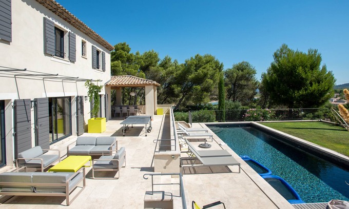 Mallemort Villa | Villa moderna, magnífica vista, sin vecinos, Golf internacional Pont Royal
