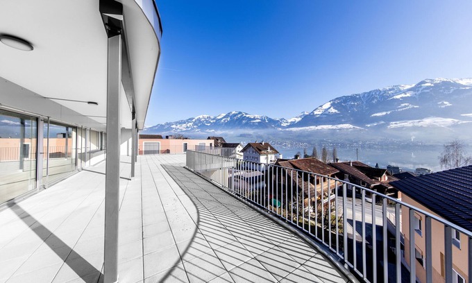 Wilen Apartamento | Villa moderna con impresionantes vistas al lago y la montaña