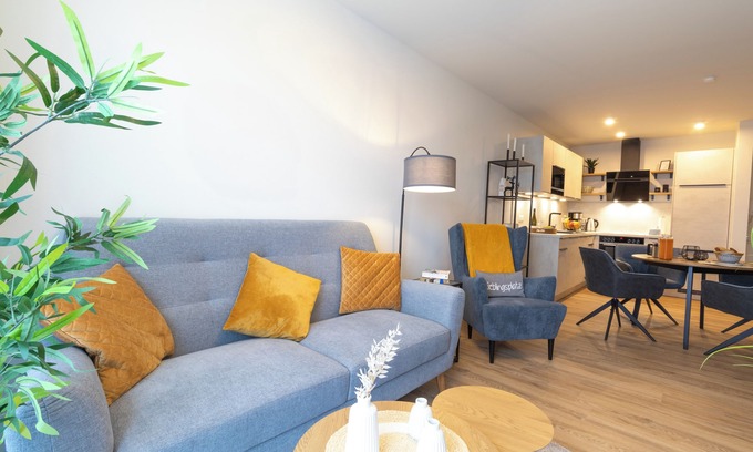 Dorumer Neufeld Apartamento | Moderne Ferienwohnung mit Balkon und Sauna in Strandnähe