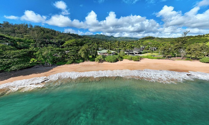 Kilauea Casa | Moloaa Bay Villa & Cottage, beachfront on secluded white sand beach