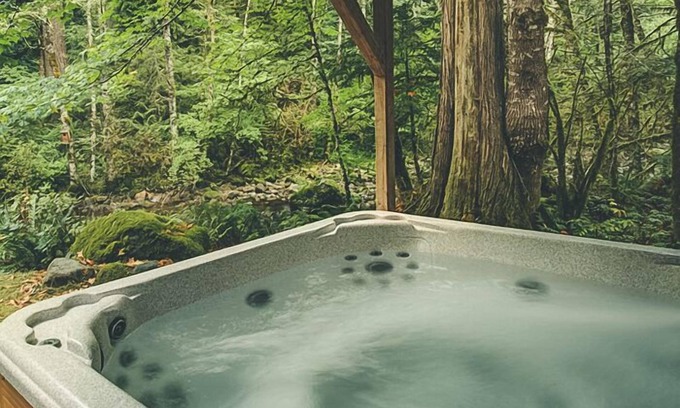 Rhododendron Cabina | Moondance Cabin - Secluded Creekside Log Cabin, Fireplace, Hot Tub