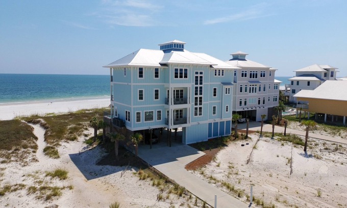 Gulf Shores Casa | Gran piscina privada y muelle, ascensor, pescado o barco en la laguna, brisa de la mañana