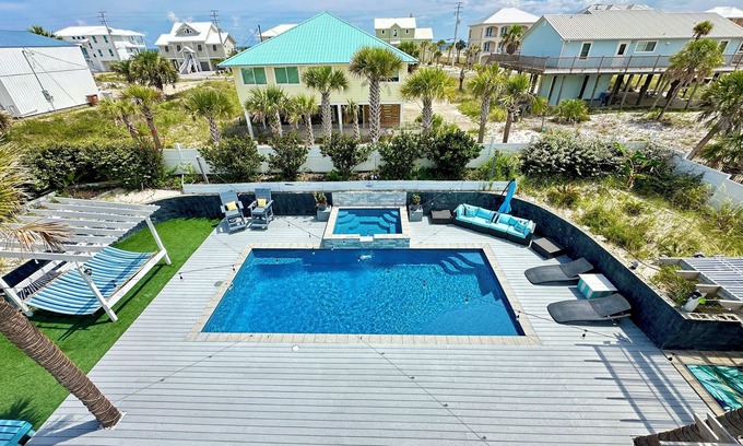Navarre Beach Casa | Most Private Oasis On The Island-Pool, Private Backyard,Grilling,TV,Firepit.