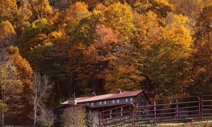 Flag Pond Otro | Mountain Escape! Farmhouse nestled on 130 acres with views, waterfall & hot tub!