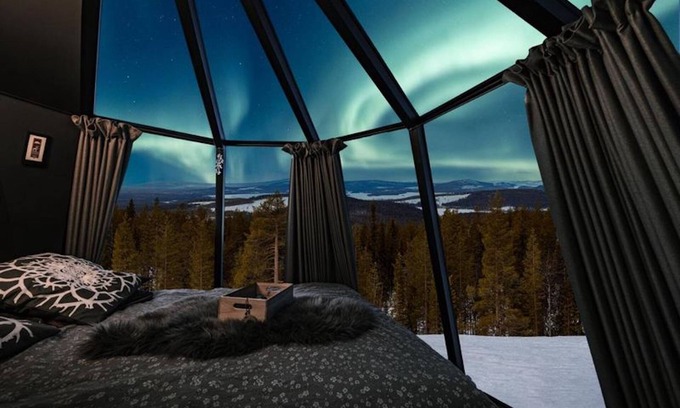 Jokkmokk Municipality Cabina | Mountain Glass Room Escapada de lujo para 2 experiencias de naturaleza salvaje en Suecia