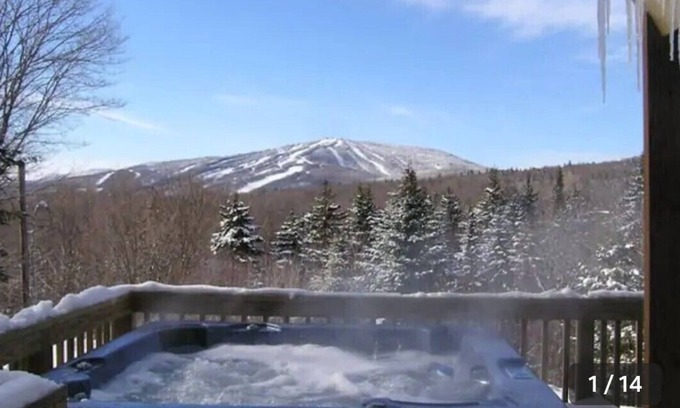 Stratton Casa | Mt. Snow Ski Chalet: 1 mile from slopes & hot tub on deck with view of Mt. Snow