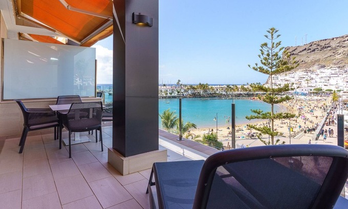Playa de Mogan Apartamento | Muelle Viejo 1room.Adultos-Vista lateral mar