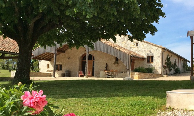 Bouniagues Cabaña | Cerca de Monbazillac cabaña con encanto 3 ha parque palomar piscina climatizada granero