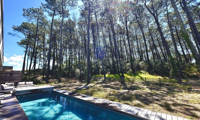 Seignosse Villa | New ad /New contemporary villa with 12x 3 pool Foret view