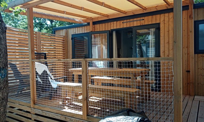 Lagorce Casa | NEW AIR CONDITIONED MOBIL HOME - CAMPING 5* - FOR 6 PEOPLE with dishwasher