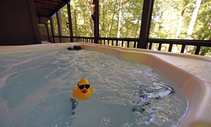 Hiawassee Cabina | NEW! Creekside Cabin w/ new hot tub & firepit!