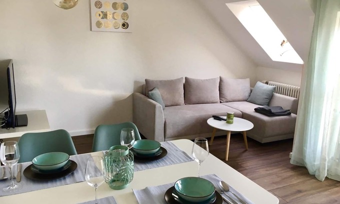 Langenargen Apartamento | Nuevo apartamento DG con balcón, a 5 'del lago, 1 habitación + sofá cama, 45m²