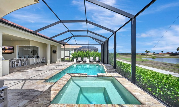 Naples Casa | Santuario del amanecer:oasis tranquilo con piscina Eagle Lakes Golf East Naples