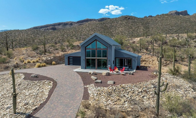 Tucson Casa | Secluded Desert Mountainside A-Frame with Stunning Views