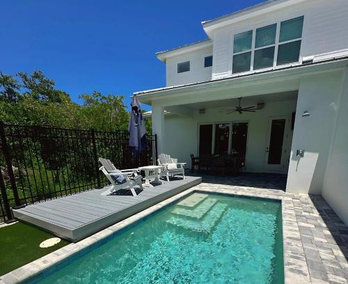 New Smyrna Beach Casa | New Luxury Duplex, Private Pool, Walk to Flagler