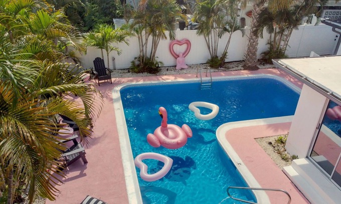South Pinellas Community Council Casa | NEW! Pretty-n-Pink MidCentury Mod Pool/Beach Home