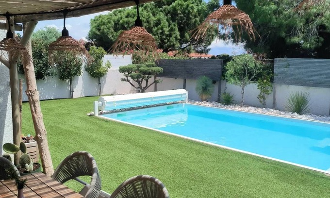 Portiragnes Casa | New recent Villa with privat pool, 3 bedrooms, Airco, wifi, 3km from the beach of Portiragnes plage