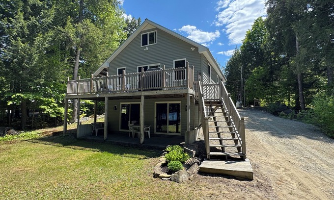Dover-Foxcroft Casa | NEW! Tranquil Lake Front Home Tucked in Quiet Cove on pristine Sebec Lake