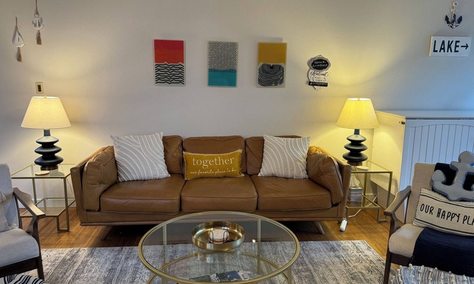 Lake Geneva Casa | Newly Remodeled Mid-Century Modern, Spacious, and Cozy Condo- Right on the Lake!