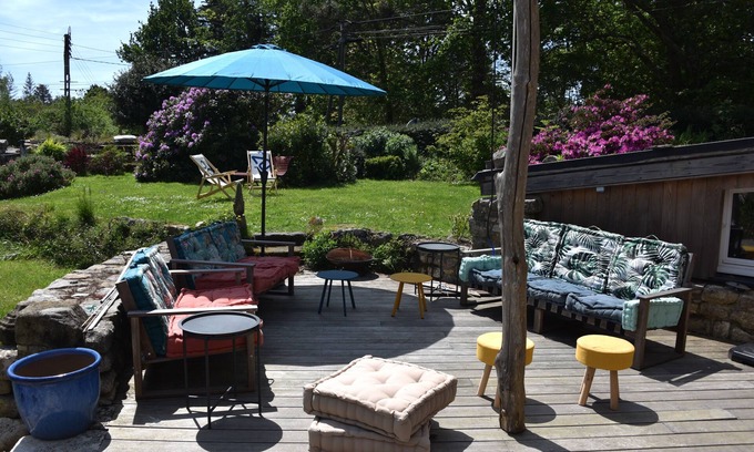 Fouesnant Cabaña | Next to the beach, lovely family cottage in a preserved place - 12 pers