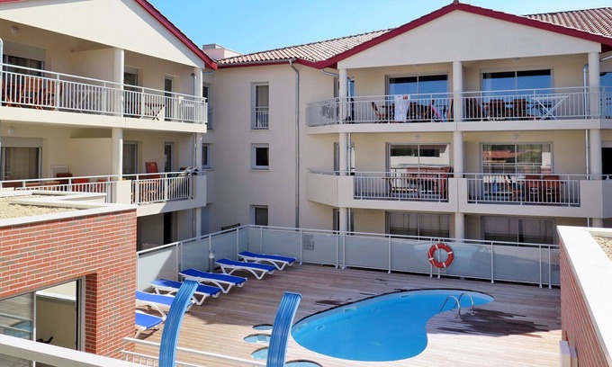Vieux-Boucau-les-Bains Apartamento | Bonito apartamento para 3 personas con piscina, WIFI, TV, terraza y aparcamiento