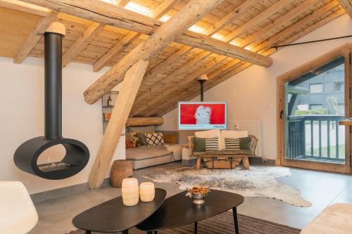 Megeve Apartamento | Nid douillet rénové sur les pistes ski in out