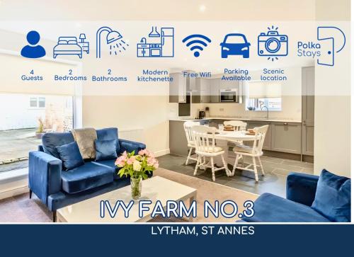 Lytham St. Anne's Casa | No 3 PolkaStays Ivy Farm Coach House Family Suite