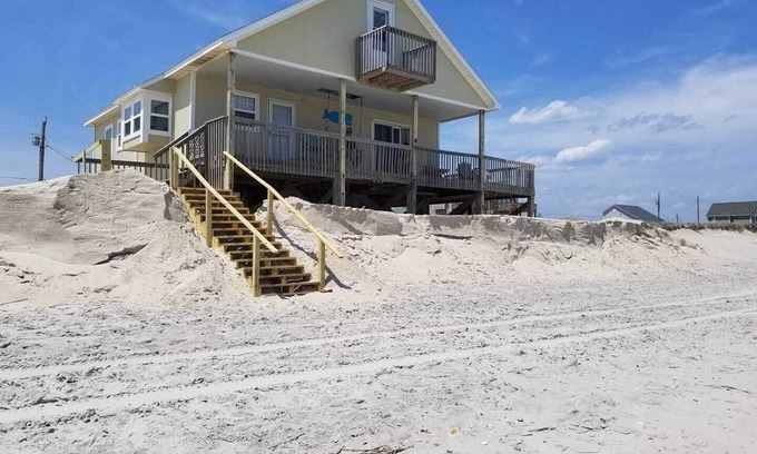 Surf City Cabaña | Frente al Mar Escaparse en Topsail Isand